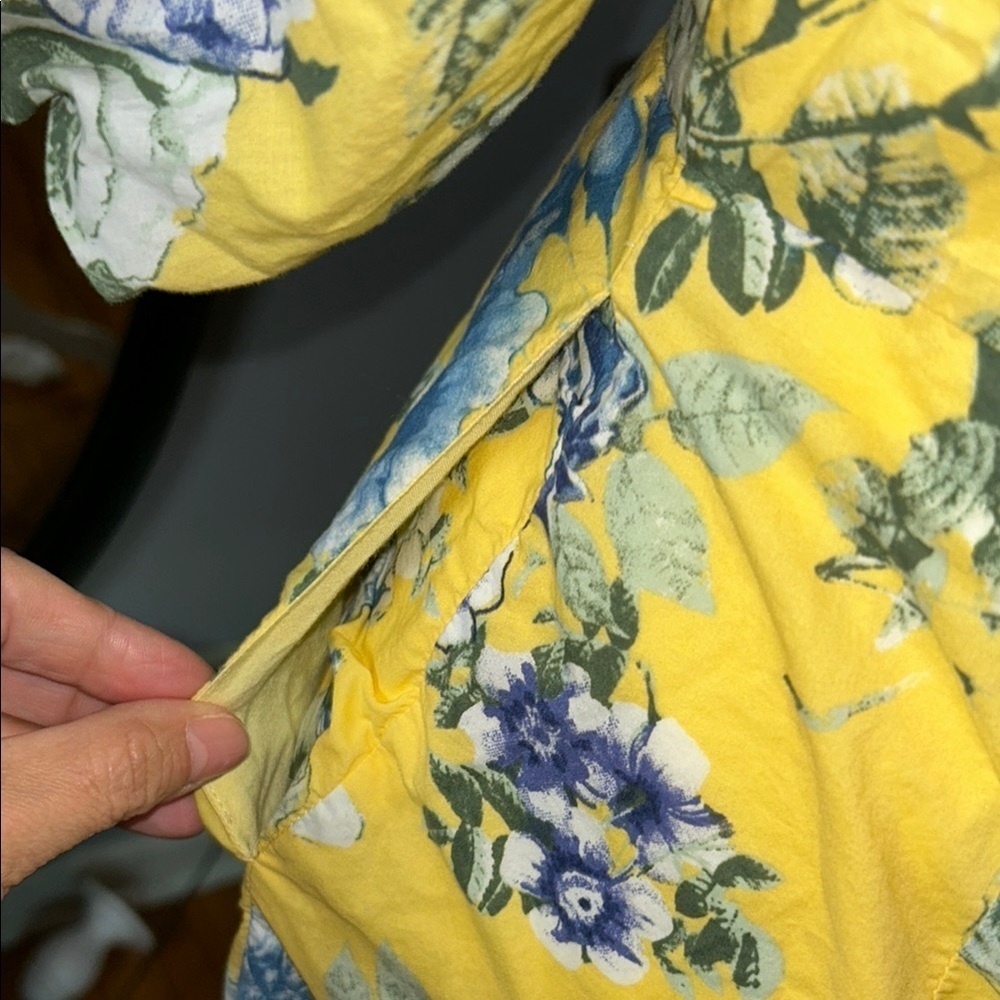 J.O.A. Yellow and Blue Ruffled Off-Shoulder Mini Dress - Picture 7 of 10
